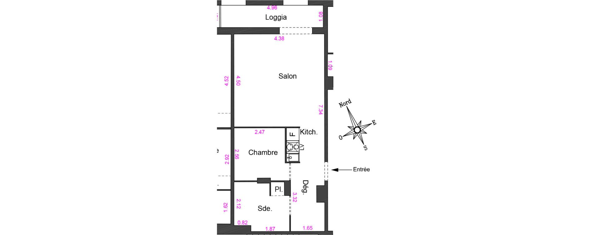 Appartement T1 bis de 40,45 m2 &agrave; Villeneuve-Loubet Centre