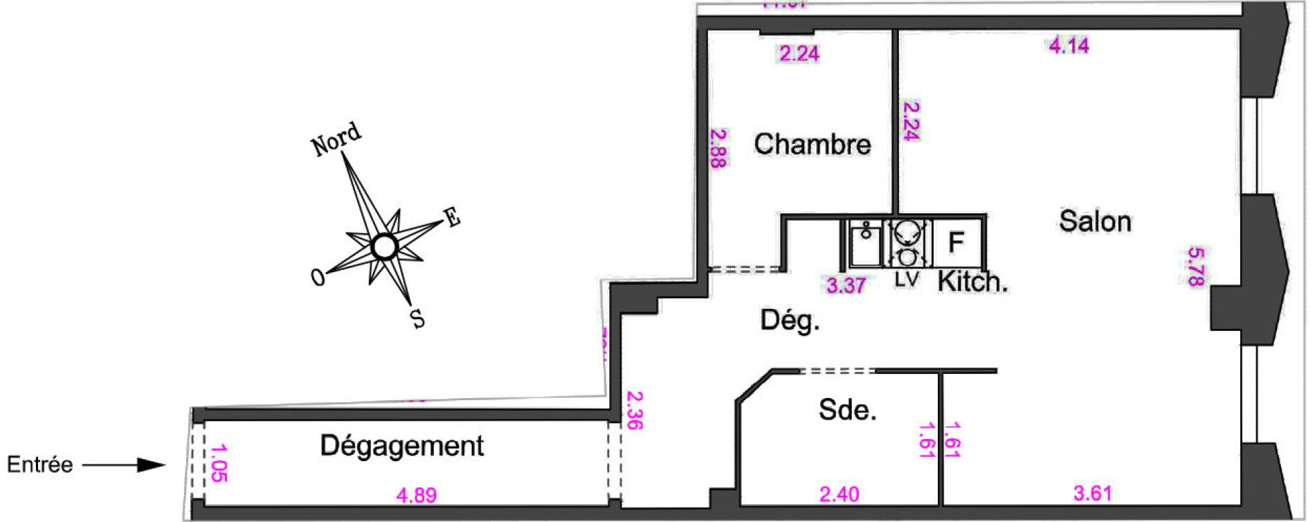 Appartement T1 bis de 43,91 m2 &agrave; Villeneuve-Loubet Centre
