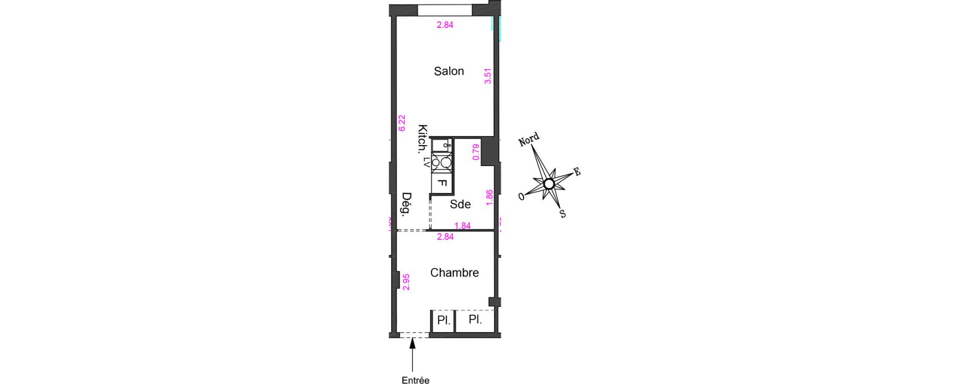 Appartement T1 bis de 25,30 m2 &agrave; Villeneuve-Loubet Centre