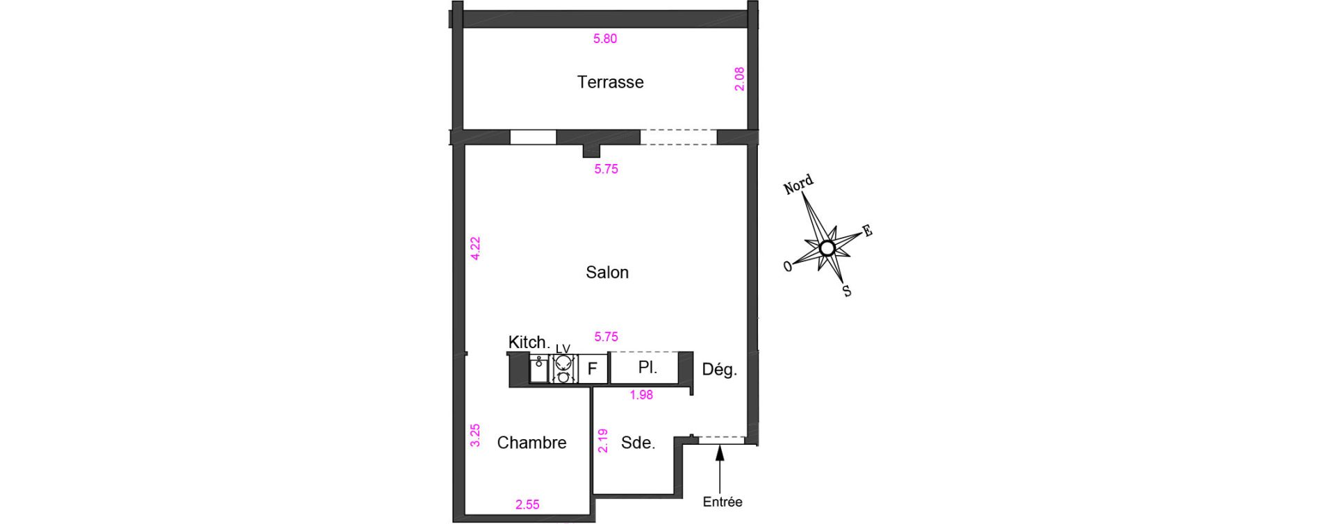Appartement T1 bis de 39,22 m2 &agrave; Villeneuve-Loubet Centre