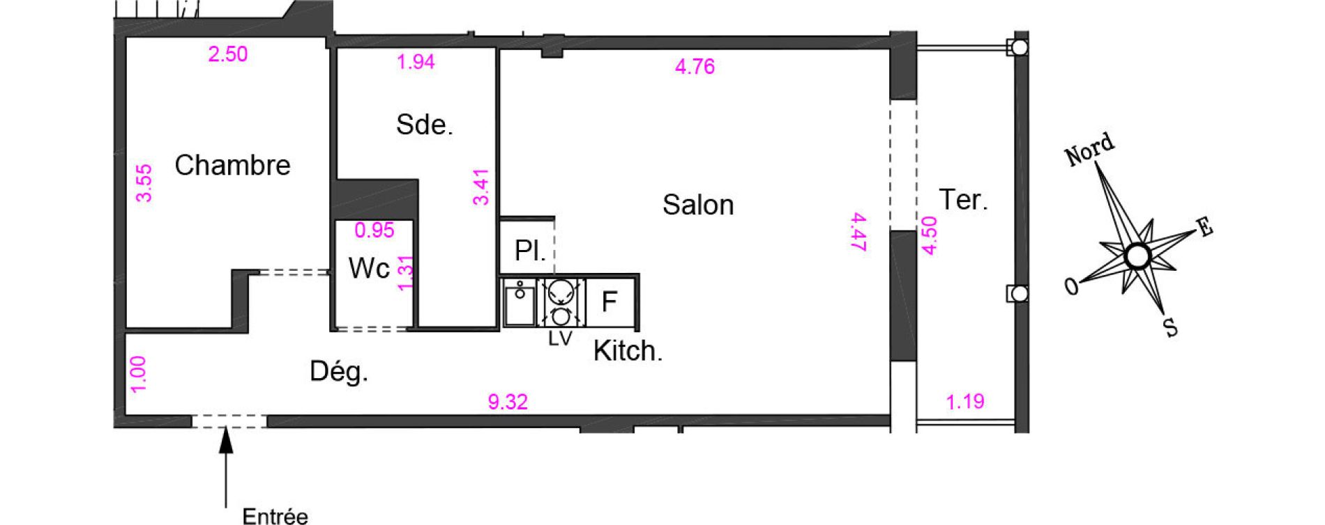 Appartement T1 bis de 40,42 m2 &agrave; Villeneuve-Loubet Centre