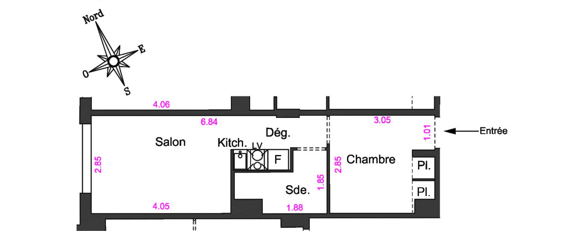 Appartement T1 bis de 27,05 m2 &agrave; Villeneuve-Loubet Centre