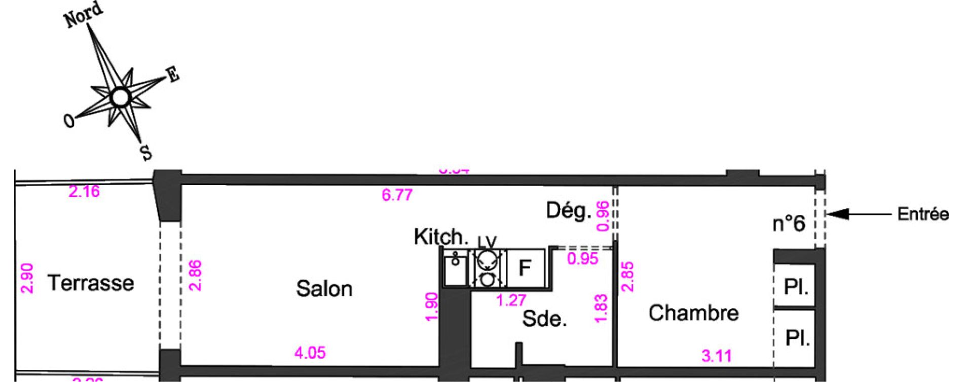 Appartement T1 bis de 27,11 m2 &agrave; Villeneuve-Loubet Centre