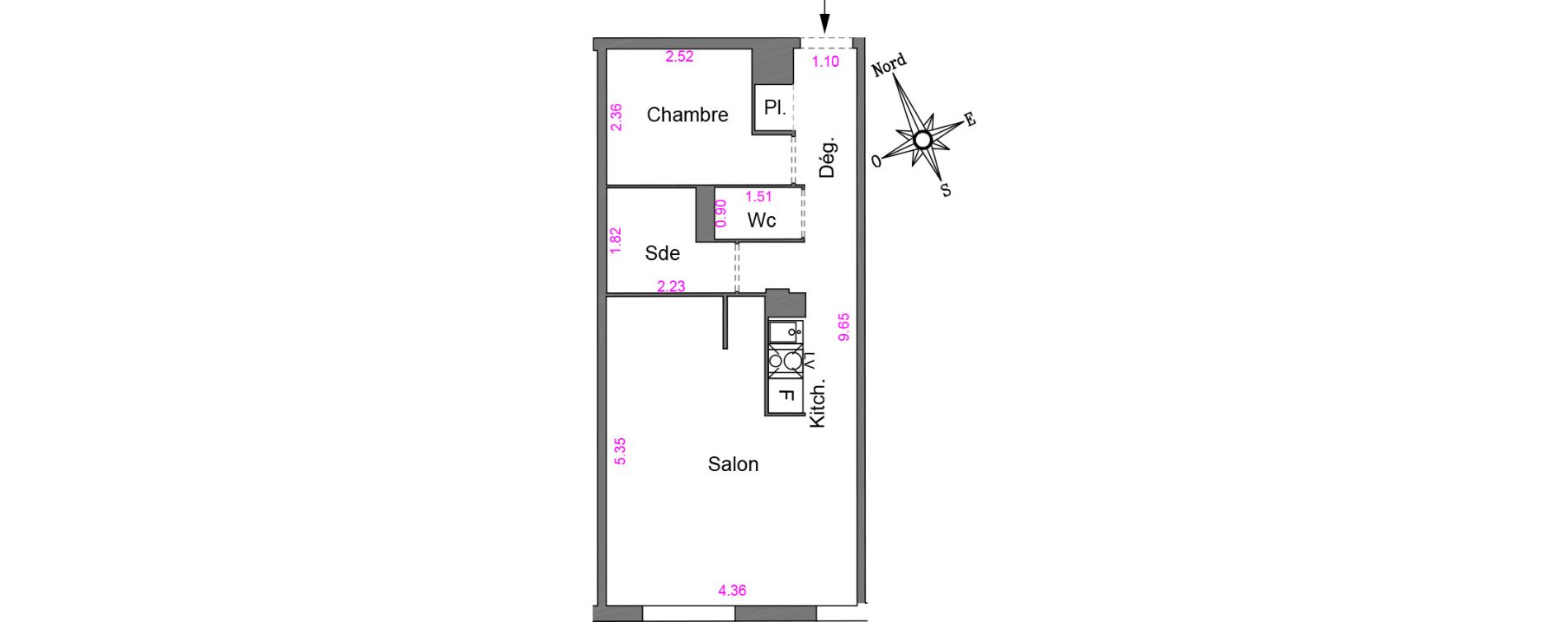 Appartement T1 bis de 40,03 m2 &agrave; Villeneuve-Loubet Centre