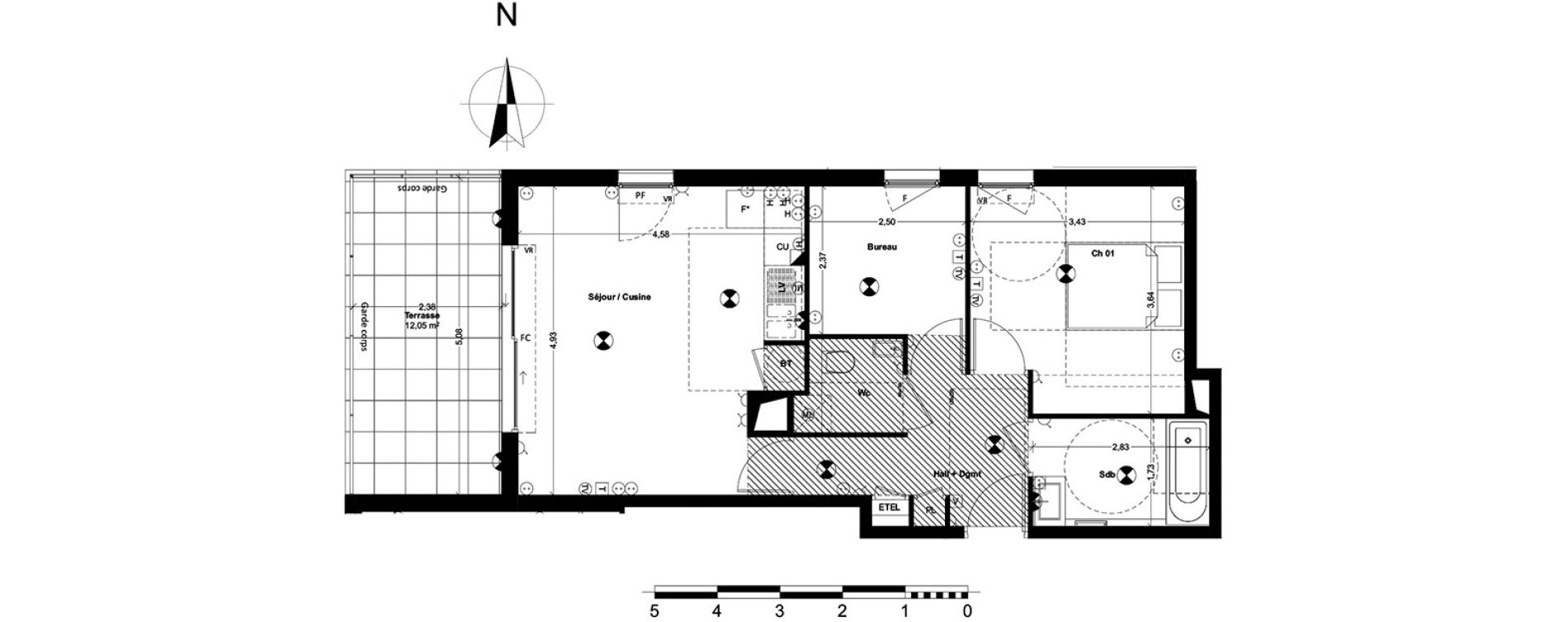 Appartement T2 de 53,50 m2 &agrave; Aix-En-Provence Centre