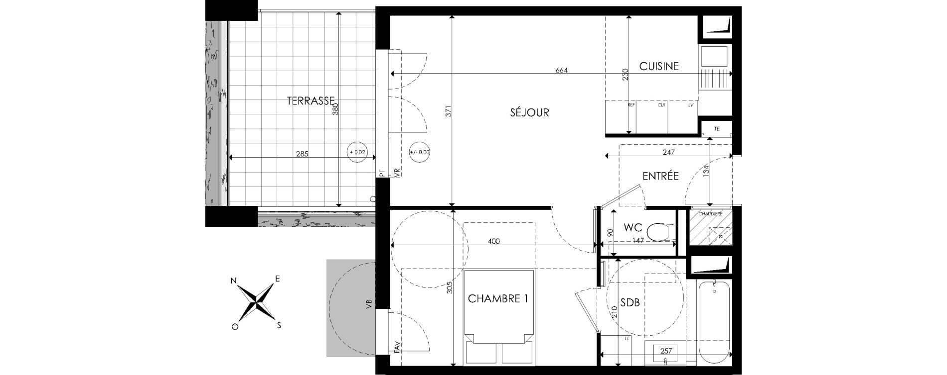 Appartement T2 de 43,08 m2 &agrave; Aix-En-Provence Saint mitre - les granettes - pey blanc