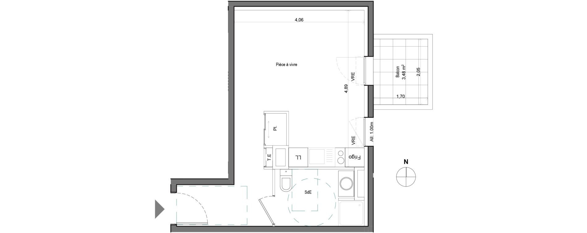 Appartement T1 de 28,44 m2 &agrave; Aix-En-Provence Saint mitre - les granettes - pey blanc