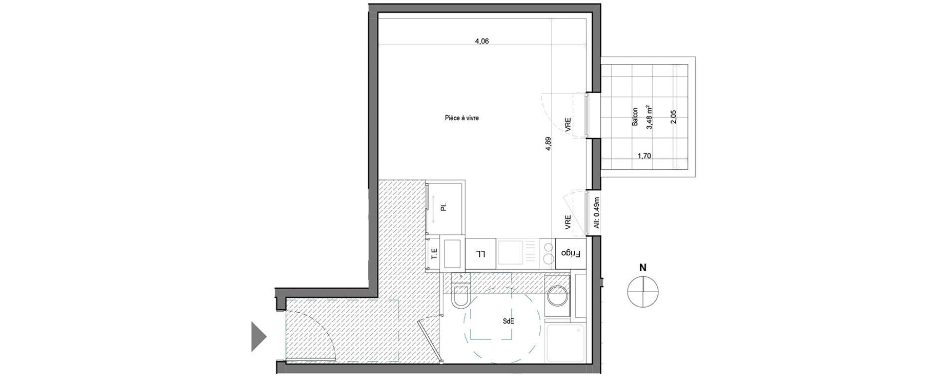 Appartement T1 de 28,43 m2 &agrave; Aix-En-Provence Saint mitre - les granettes - pey blanc