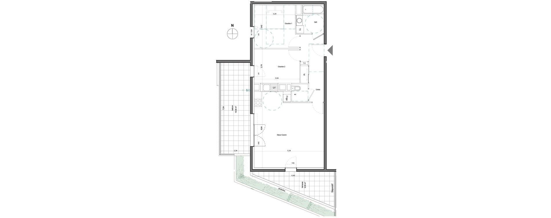 Appartement T3 de 68,41 m2 &agrave; Aix-En-Provence Saint mitre - les granettes - pey blanc