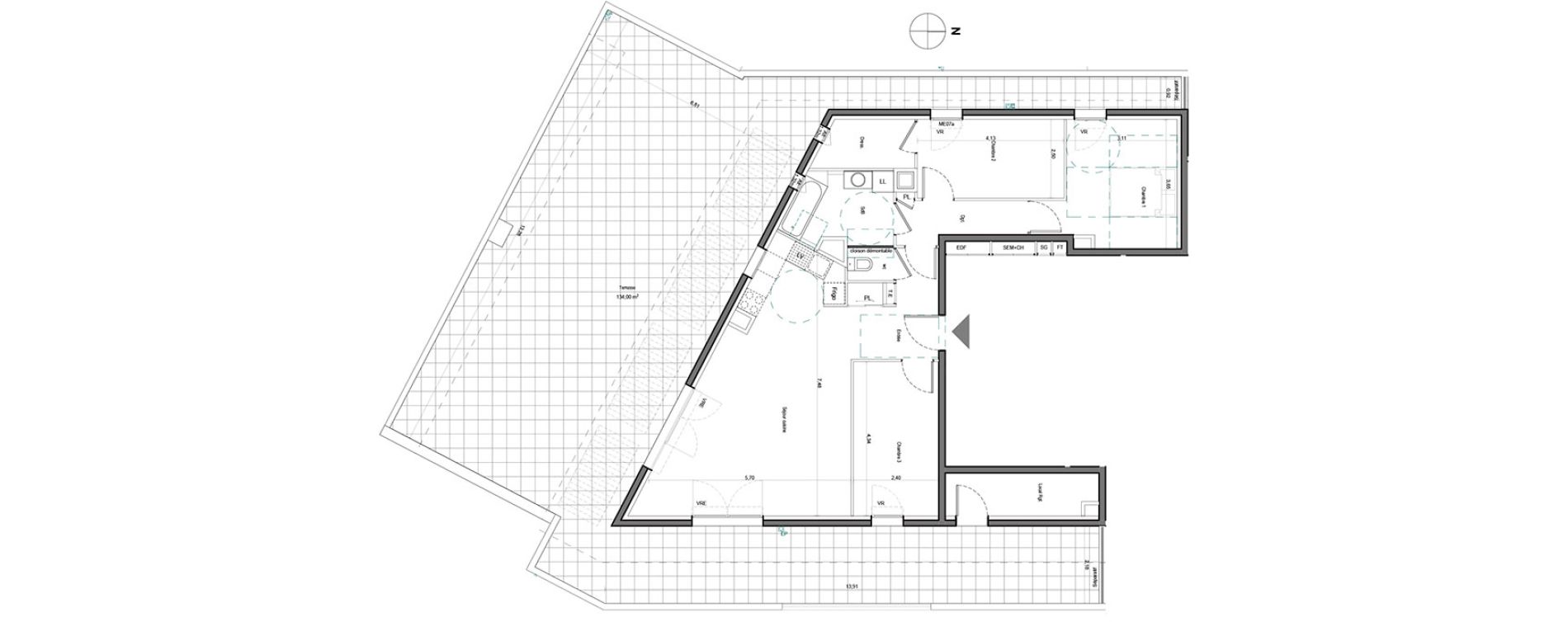 Appartement T4 de 84,42 m2 &agrave; Aix-En-Provence Saint mitre - les granettes - pey blanc
