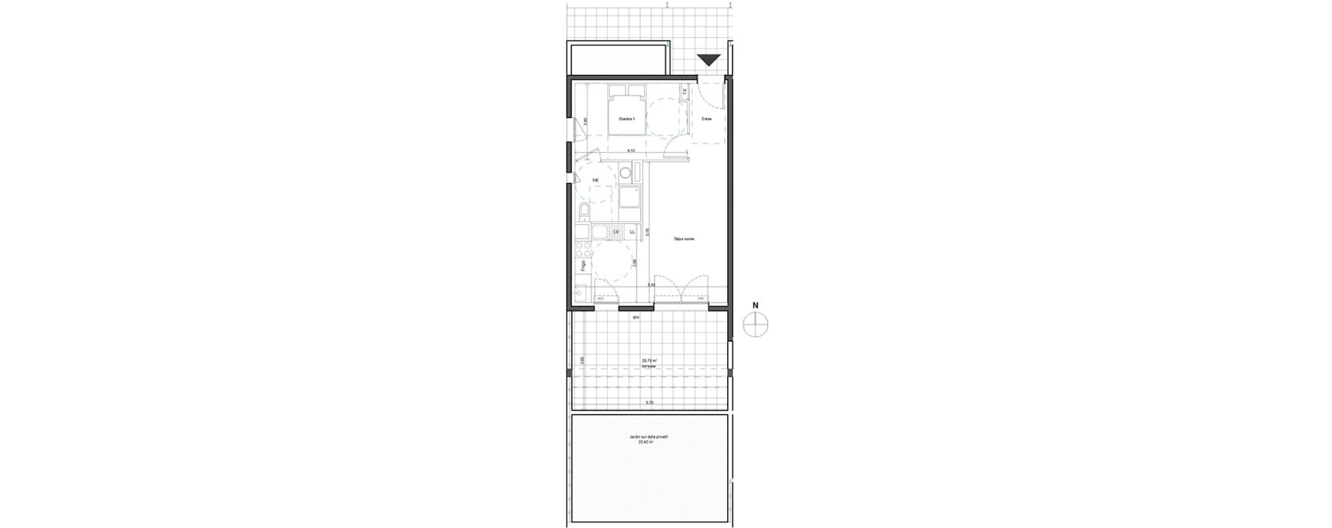 Appartement T2 de 43,13 m2 &agrave; Aix-En-Provence Saint mitre - les granettes - pey blanc