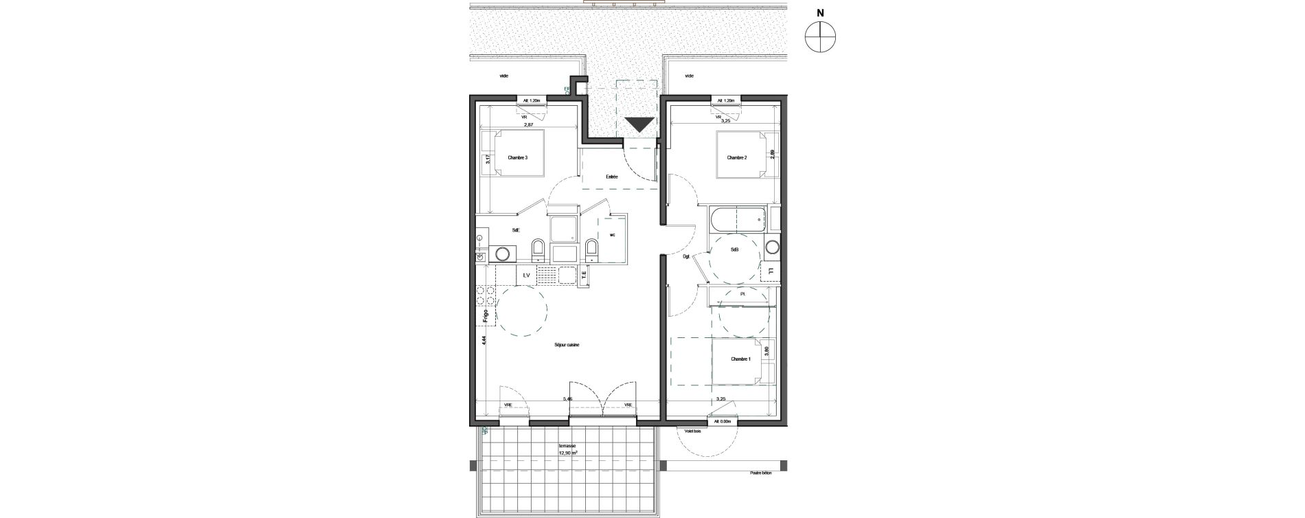 Appartement T4 de 73,91 m2 &agrave; Aix-En-Provence Saint mitre - les granettes - pey blanc
