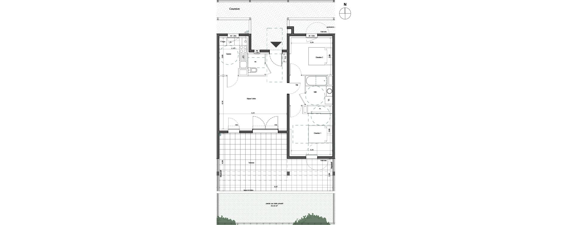Appartement T3 de 62,25 m2 &agrave; Aix-En-Provence Saint mitre - les granettes - pey blanc
