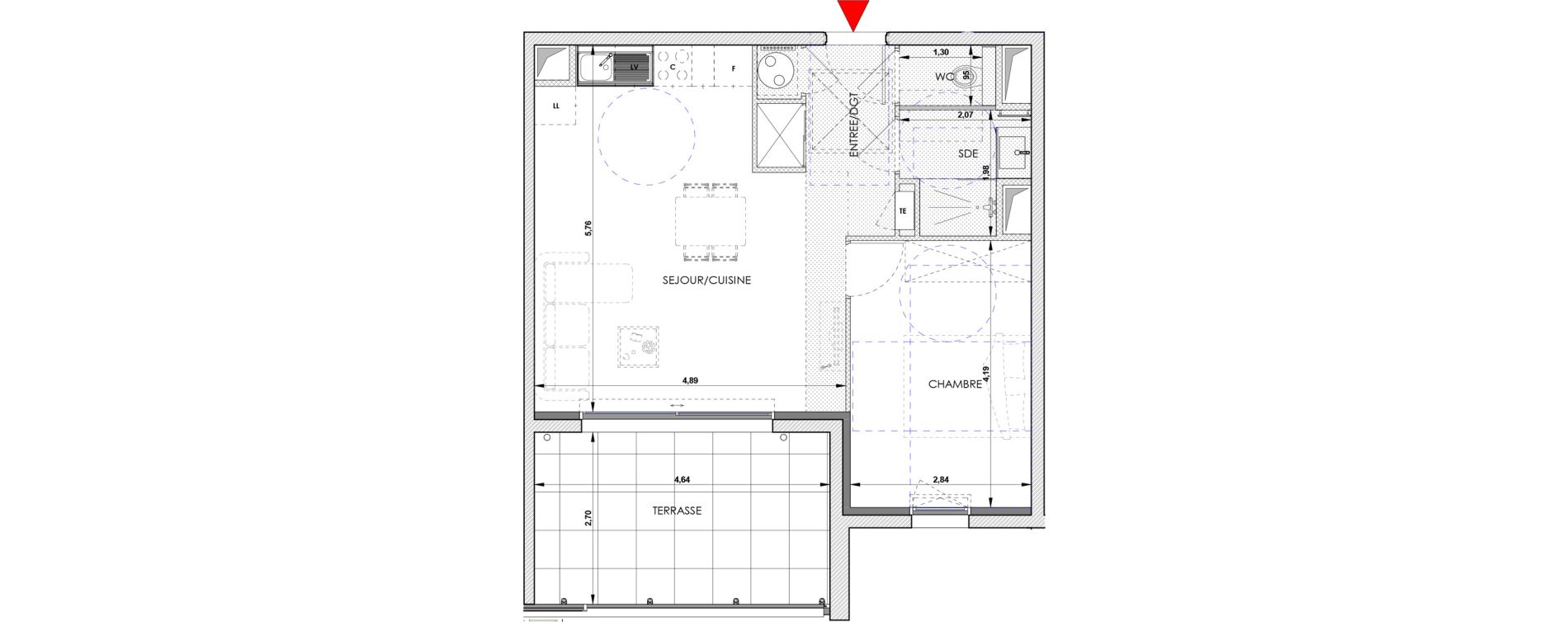 Appartement T2 de 46,30 m2 &agrave; Aix-En-Provence Saint mitre - les granettes - pey blanc