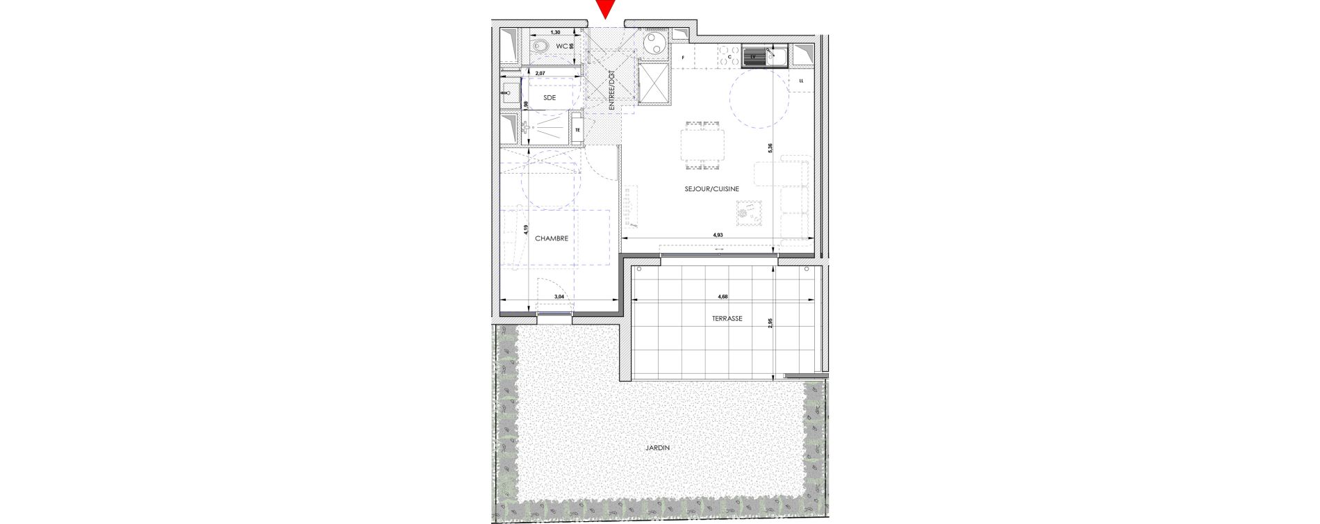 Appartement T2 de 46,50 m2 &agrave; Aix-En-Provence Saint mitre - les granettes - pey blanc
