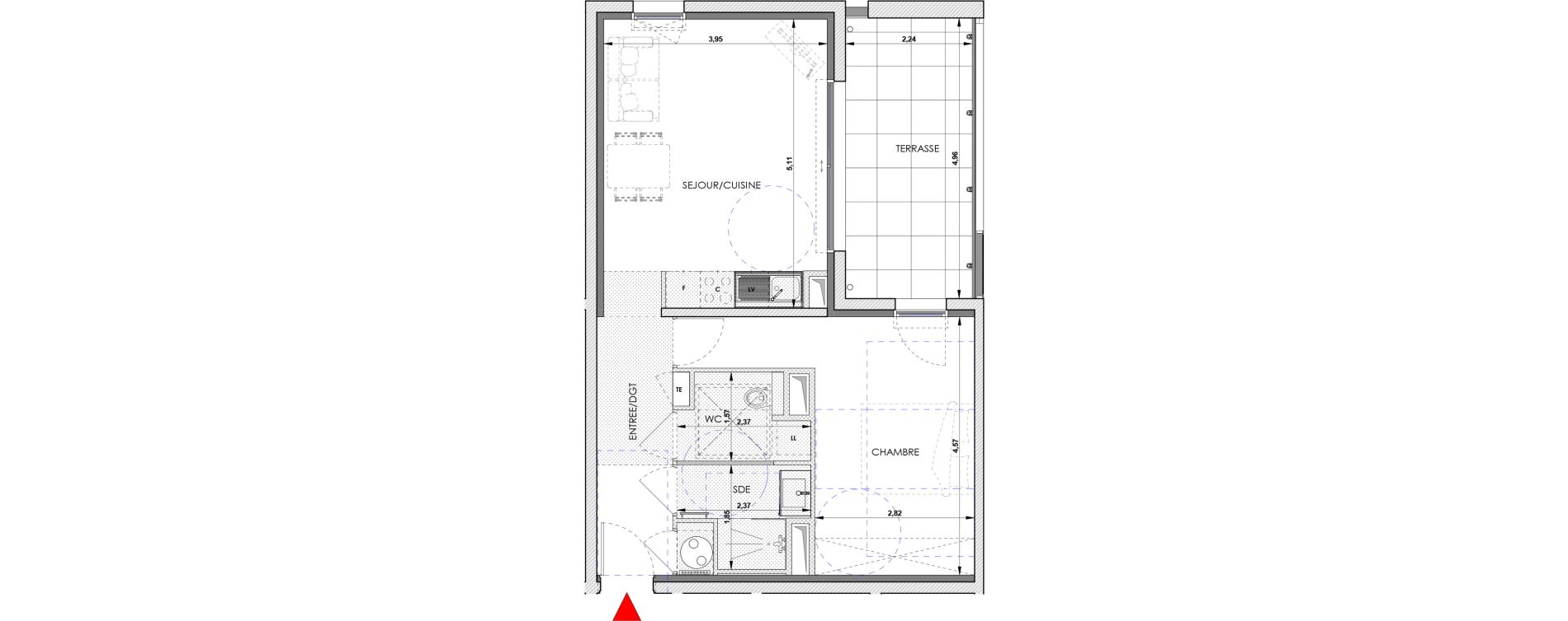 Appartement T2 de 48,20 m2 &agrave; Aix-En-Provence Saint mitre - les granettes - pey blanc