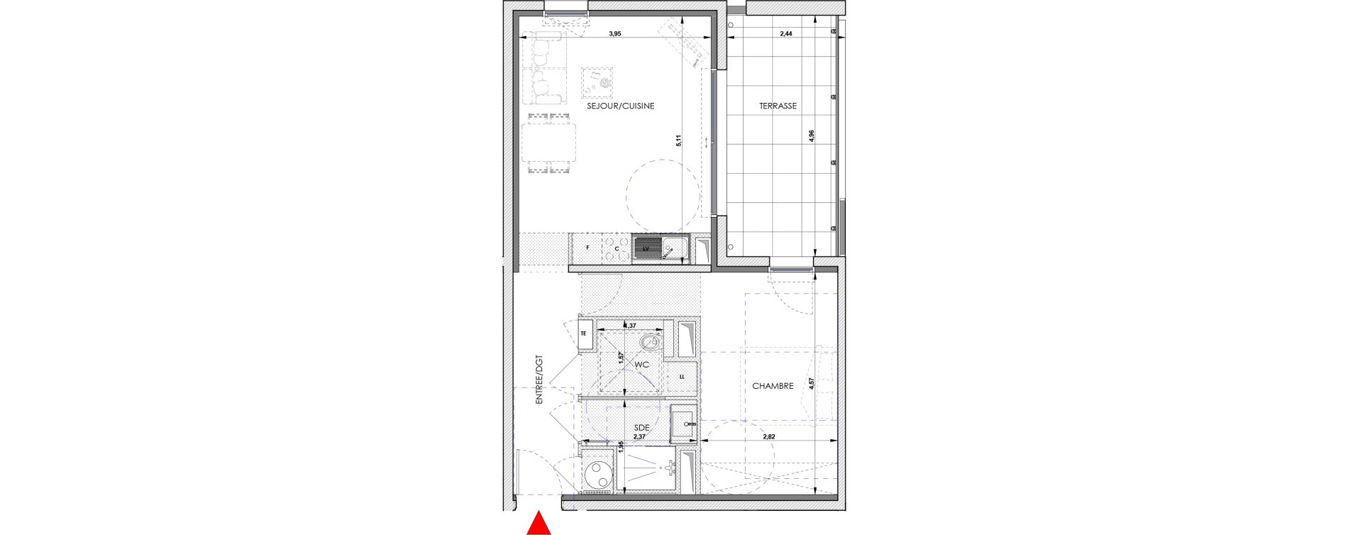 Appartement T2 de 48,20 m2 &agrave; Aix-En-Provence Saint mitre - les granettes - pey blanc