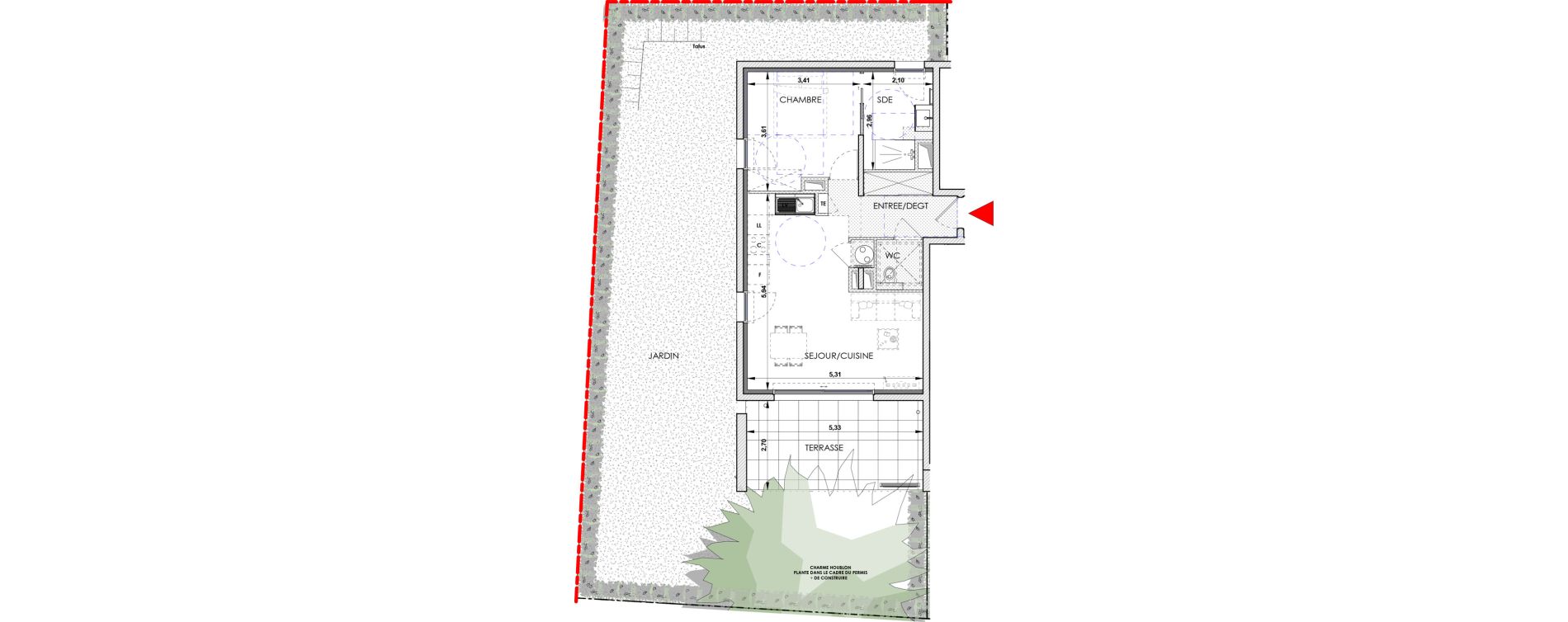 Appartement T2 de 50,60 m2 &agrave; Aix-En-Provence Saint mitre - les granettes - pey blanc