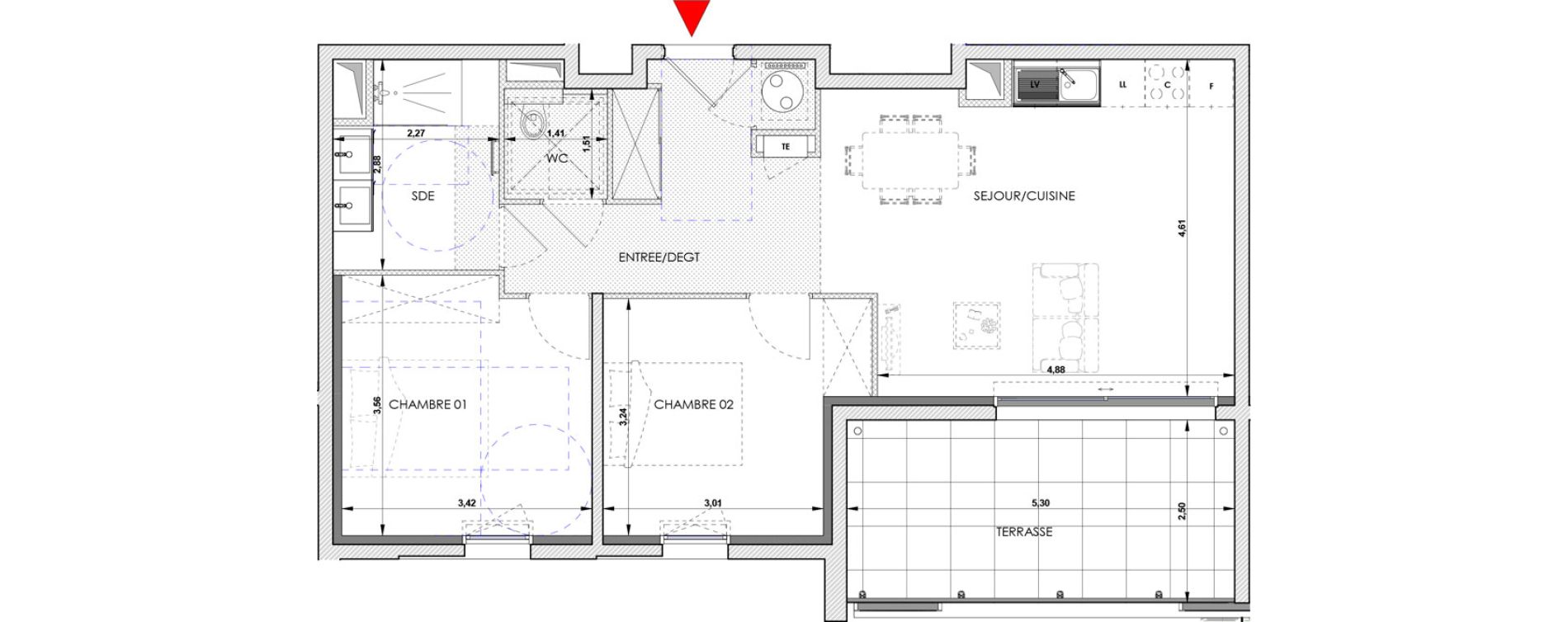 Appartement T3 de 64,40 m2 &agrave; Aix-En-Provence Saint mitre - les granettes - pey blanc