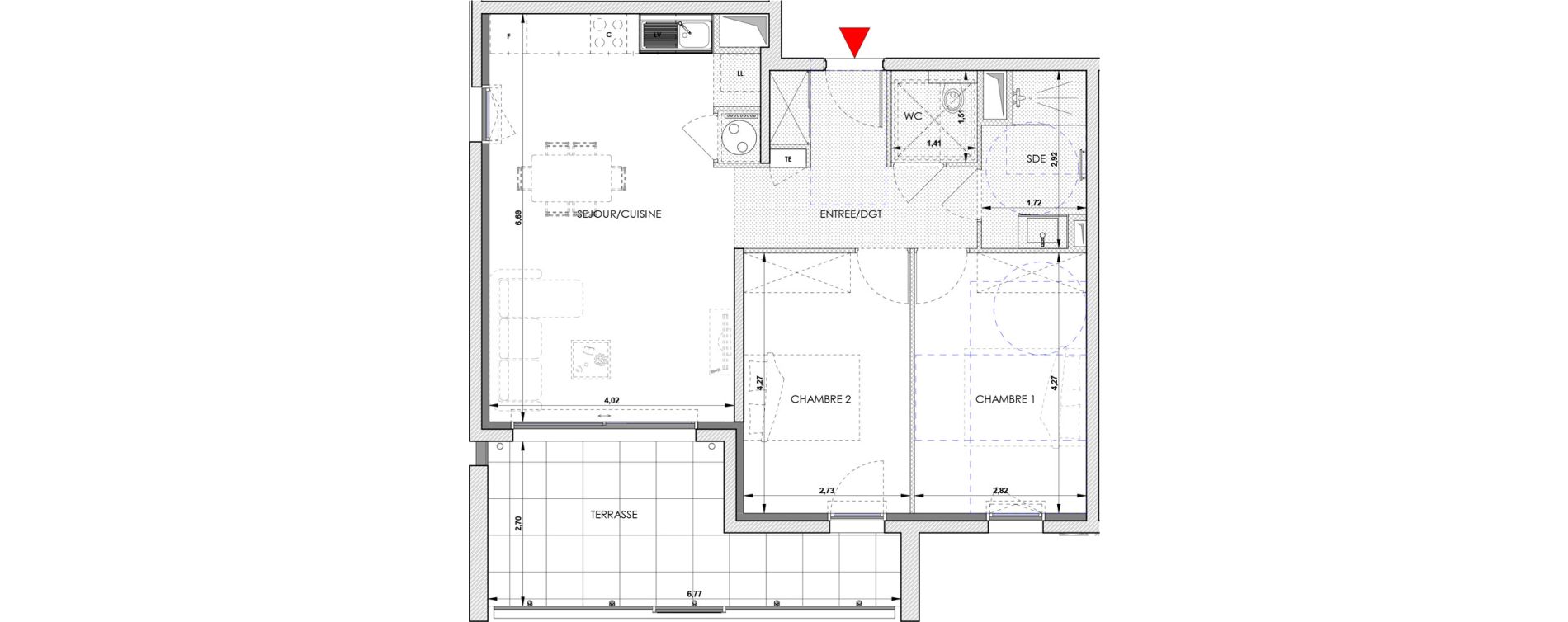 Appartement T3 de 65,50 m2 &agrave; Aix-En-Provence Saint mitre - les granettes - pey blanc