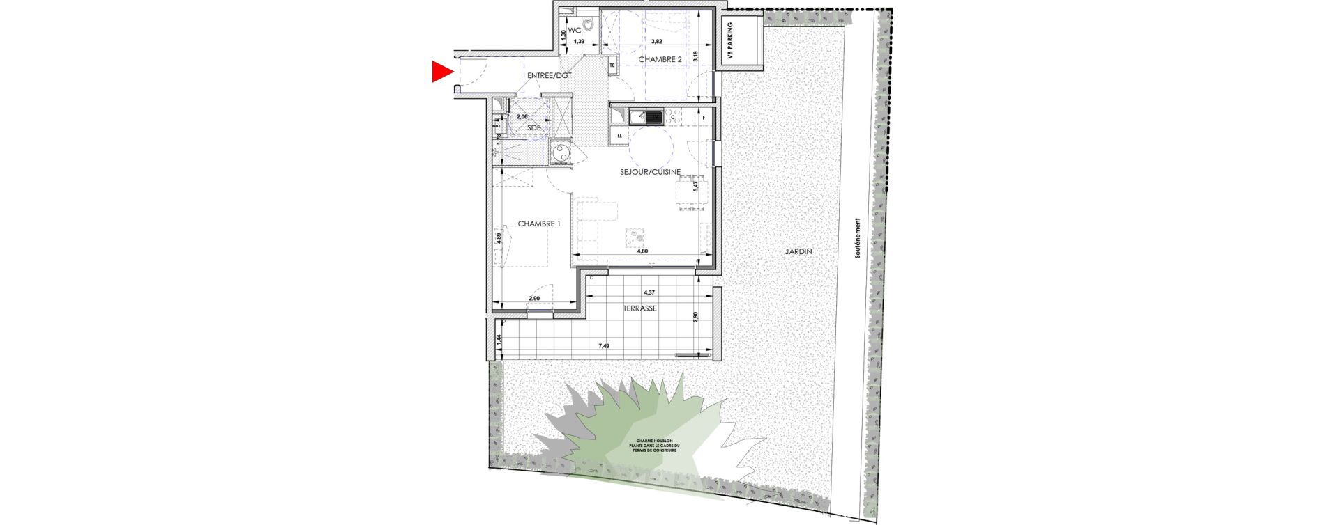 Appartement T3 de 65,50 m2 &agrave; Aix-En-Provence Saint mitre - les granettes - pey blanc