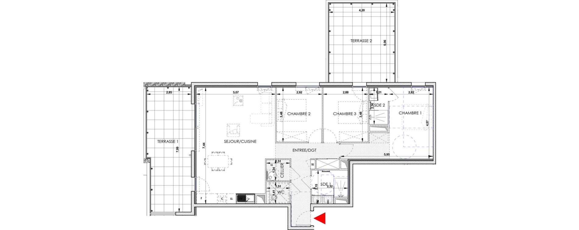 Appartement T4 de 94,50 m2 &agrave; Aix-En-Provence Saint mitre - les granettes - pey blanc
