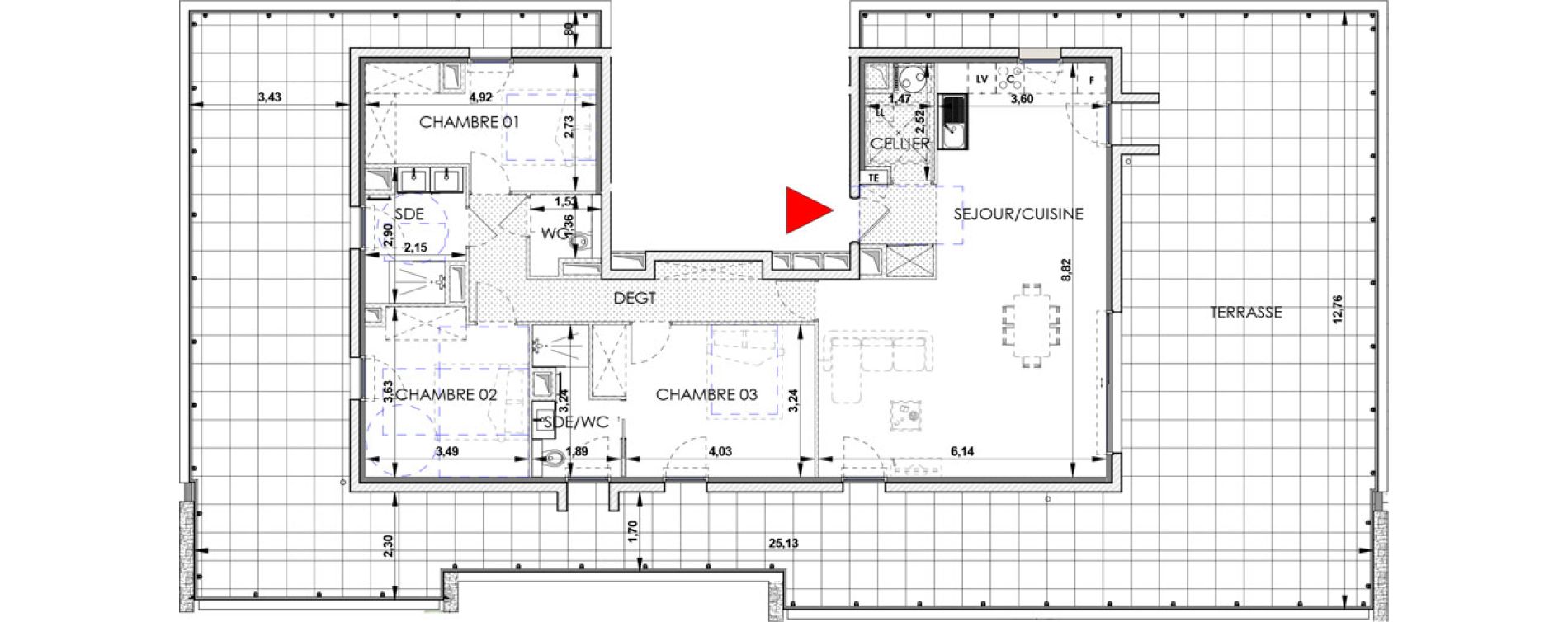 Appartement T4 de 108,00 m2 &agrave; Aix-En-Provence Saint mitre - les granettes - pey blanc