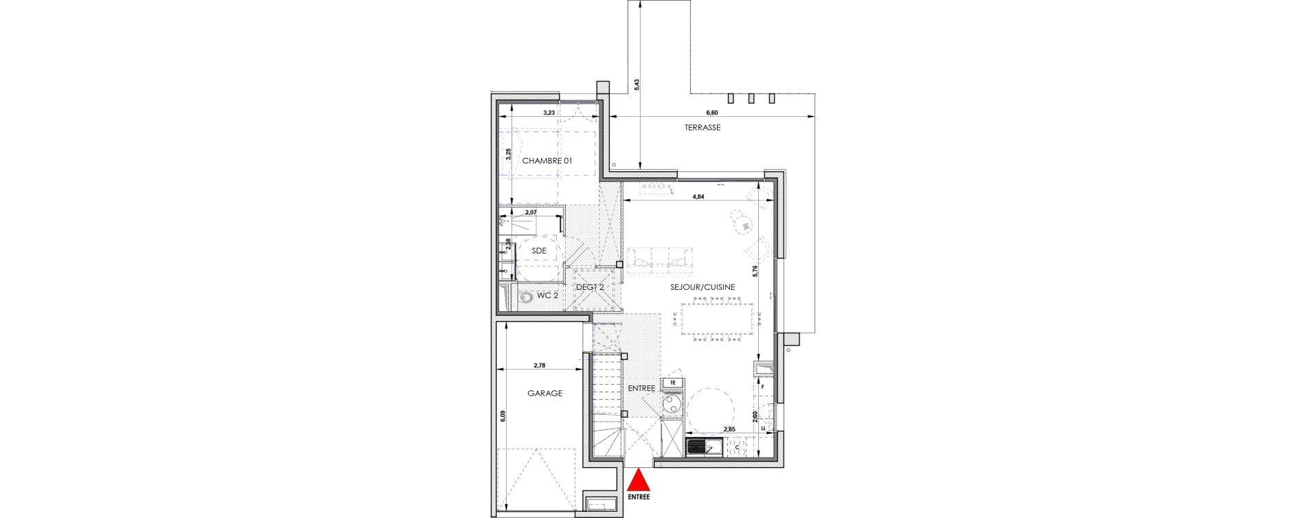 Maison T5 de 110,10 m2 &agrave; Aix-En-Provence Saint mitre - les granettes - pey blanc