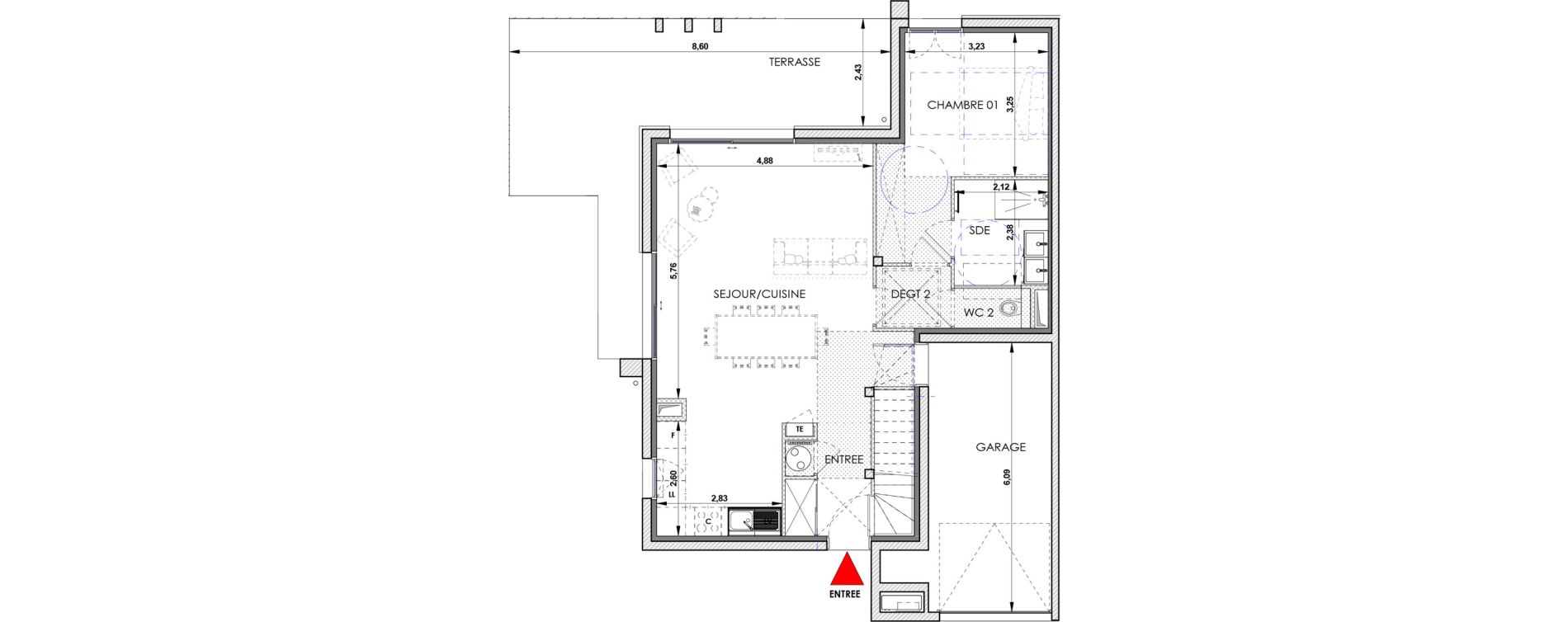 Maison T5 de 110,20 m2 &agrave; Aix-En-Provence Saint mitre - les granettes - pey blanc