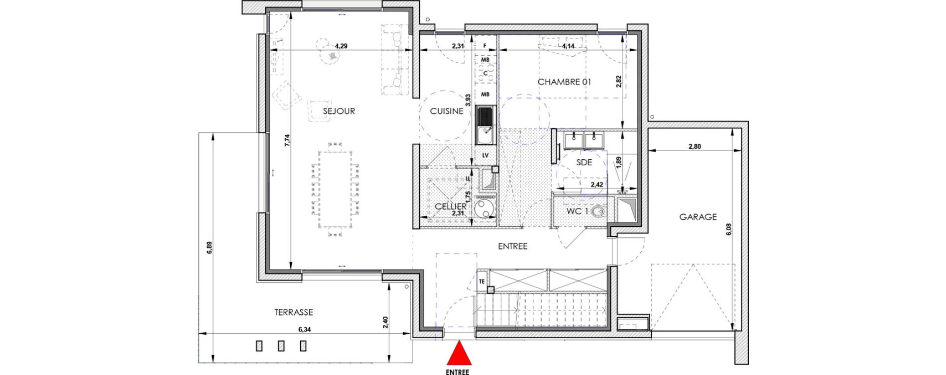 Maison T5 de 128,60 m2 &agrave; Aix-En-Provence Saint mitre - les granettes - pey blanc