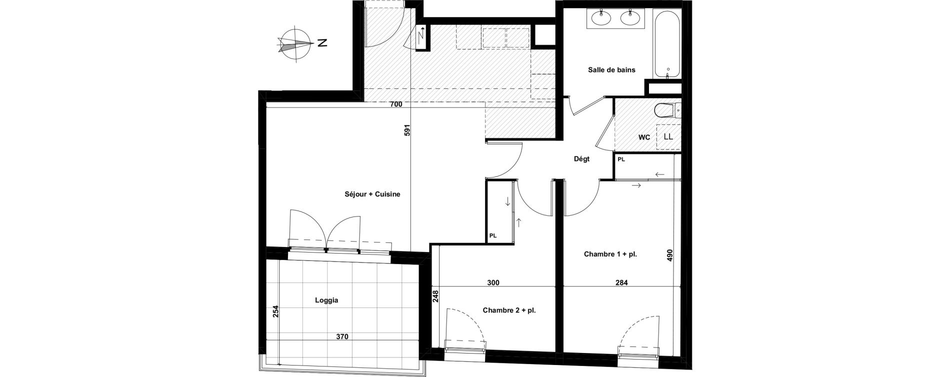 Appartement T3 de 63,51 m2 &agrave; Aix-En-Provence Sextius - mirabeau