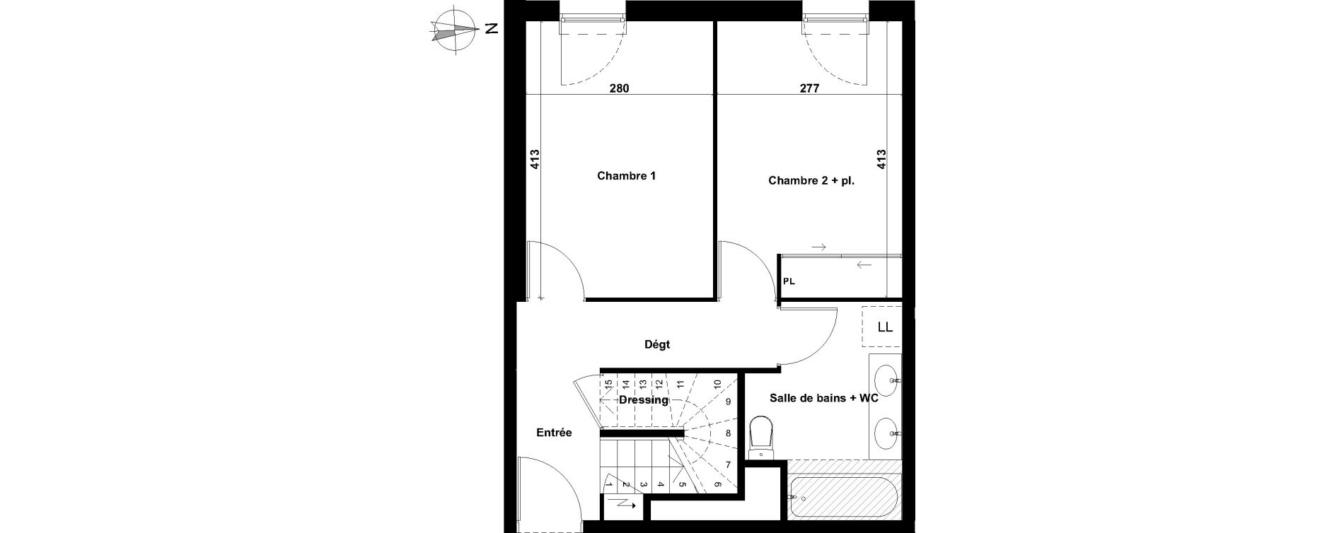 Duplex T4 de 92,06 m2 &agrave; Aix-En-Provence Sextius - mirabeau