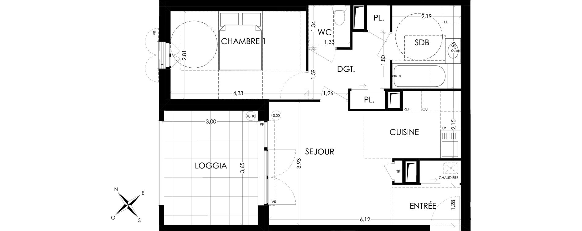 Appartement T2 de 48,79 m2 &agrave; Aix-En-Provence La duranne