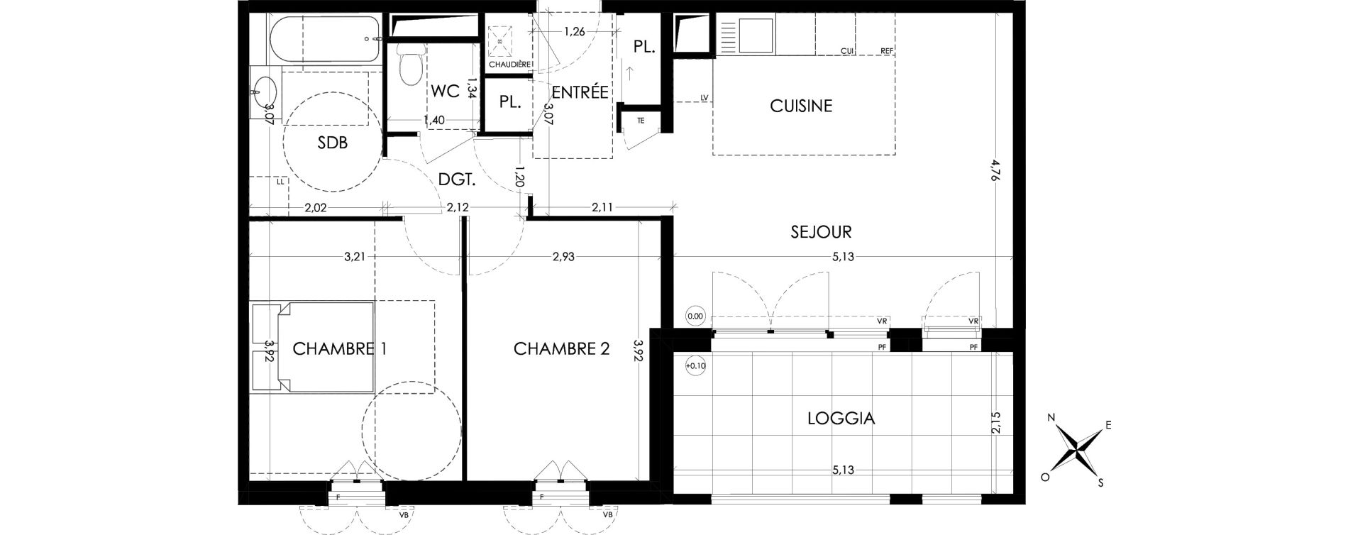 Appartement T3 de 65,37 m2 &agrave; Aix-En-Provence La duranne