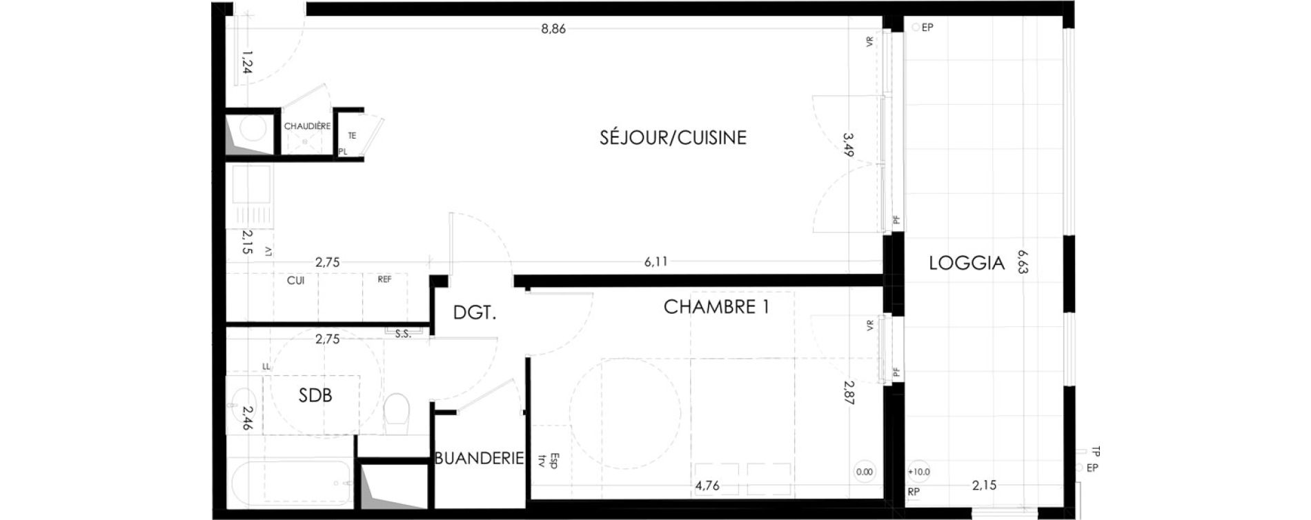 Appartement T2 de 55,15 m2 &agrave; Aix-En-Provence La duranne