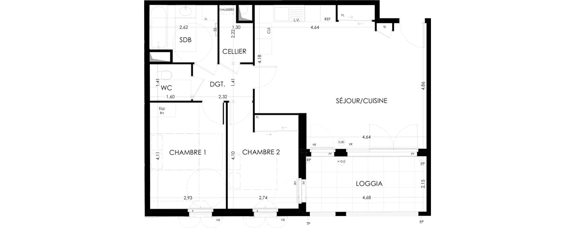 Appartement T3 de 68,22 m2 &agrave; Aix-En-Provence La duranne