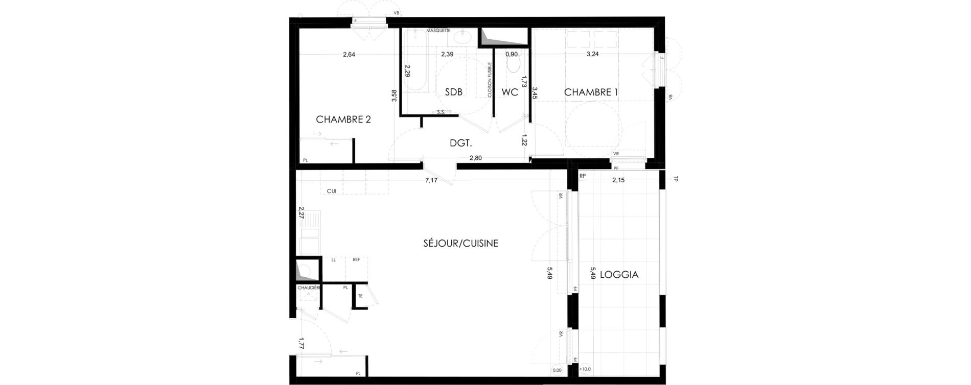 Appartement T3 de 69,83 m2 &agrave; Aix-En-Provence La duranne