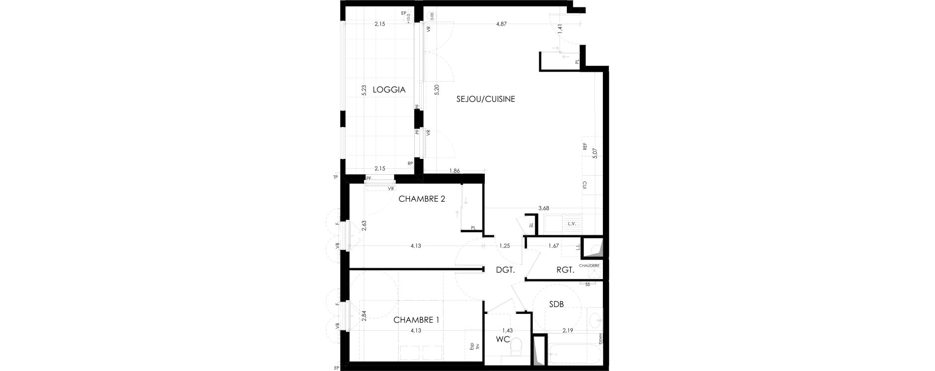 Appartement T3 de 69,95 m2 &agrave; Aix-En-Provence La duranne