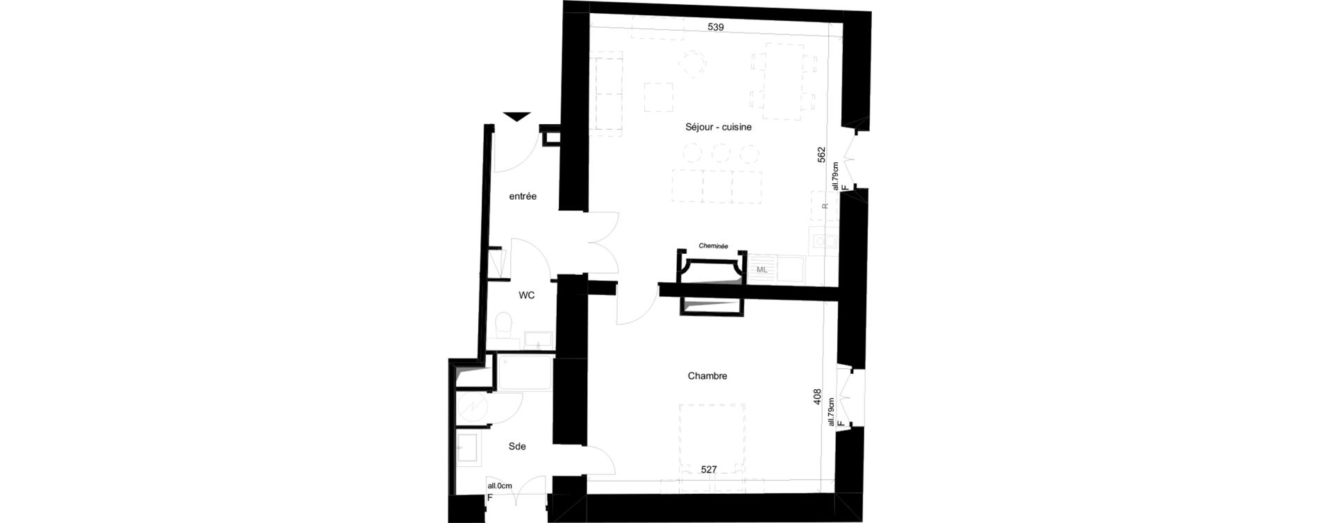 Appartement T2 de 62,24 m2 &agrave; Aix-En-Provence Saint-pons