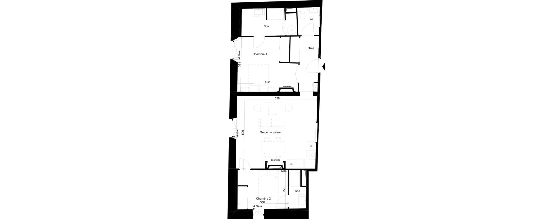 Appartement T3 de 70,05 m2 &agrave; Aix-En-Provence Saint-pons
