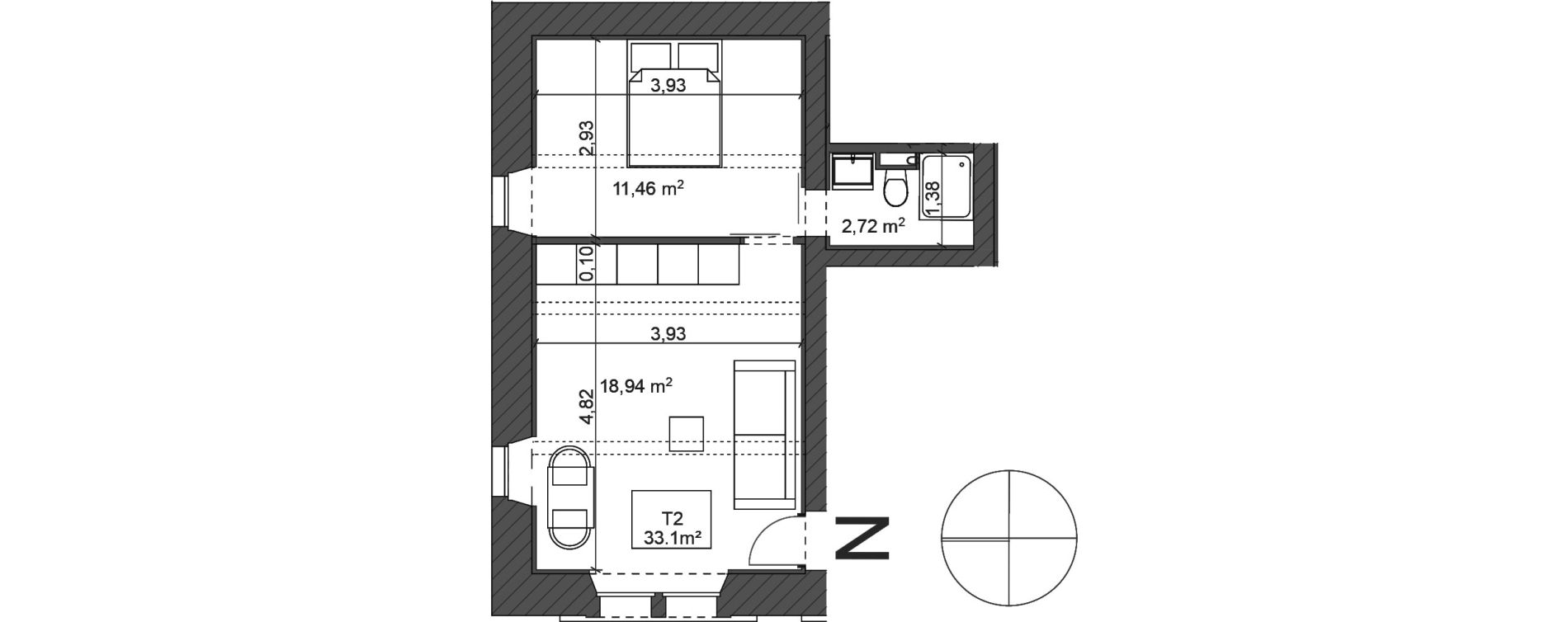 Appartement T2 de 33,10 m2 &agrave; Aix-En-Provence Aix en provence luynes