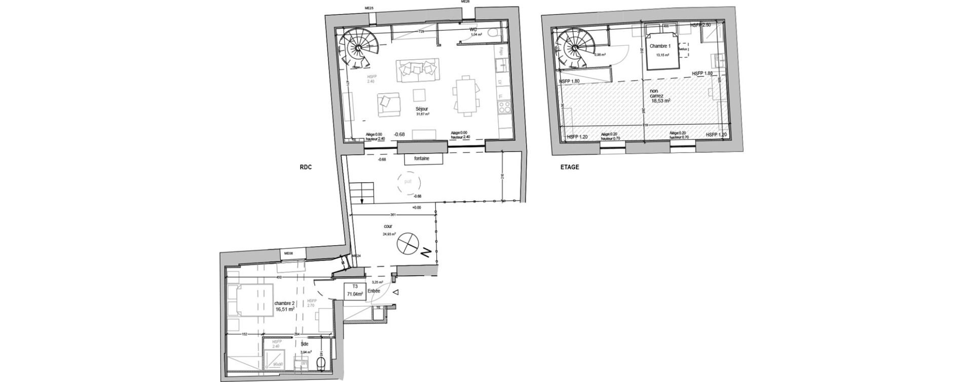 Duplex T3 de 71,04 m2 &agrave; Aix-En-Provence Saint-j&eacute;r&ocirc;me