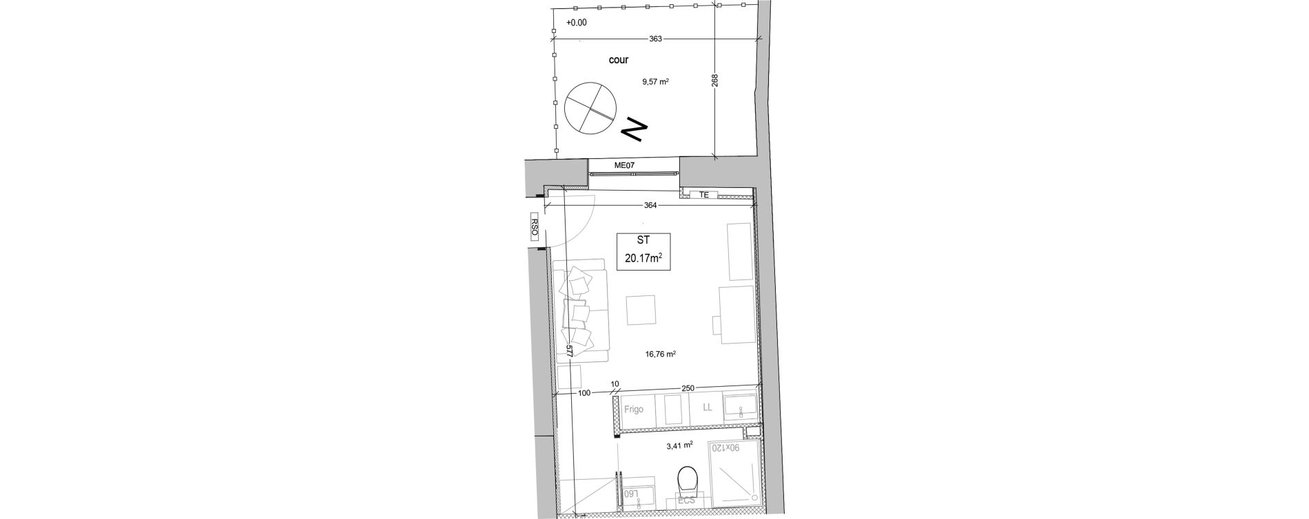 Appartement T1 de 20,17 m2 &agrave; Aix-En-Provence Saint-j&eacute;r&ocirc;me