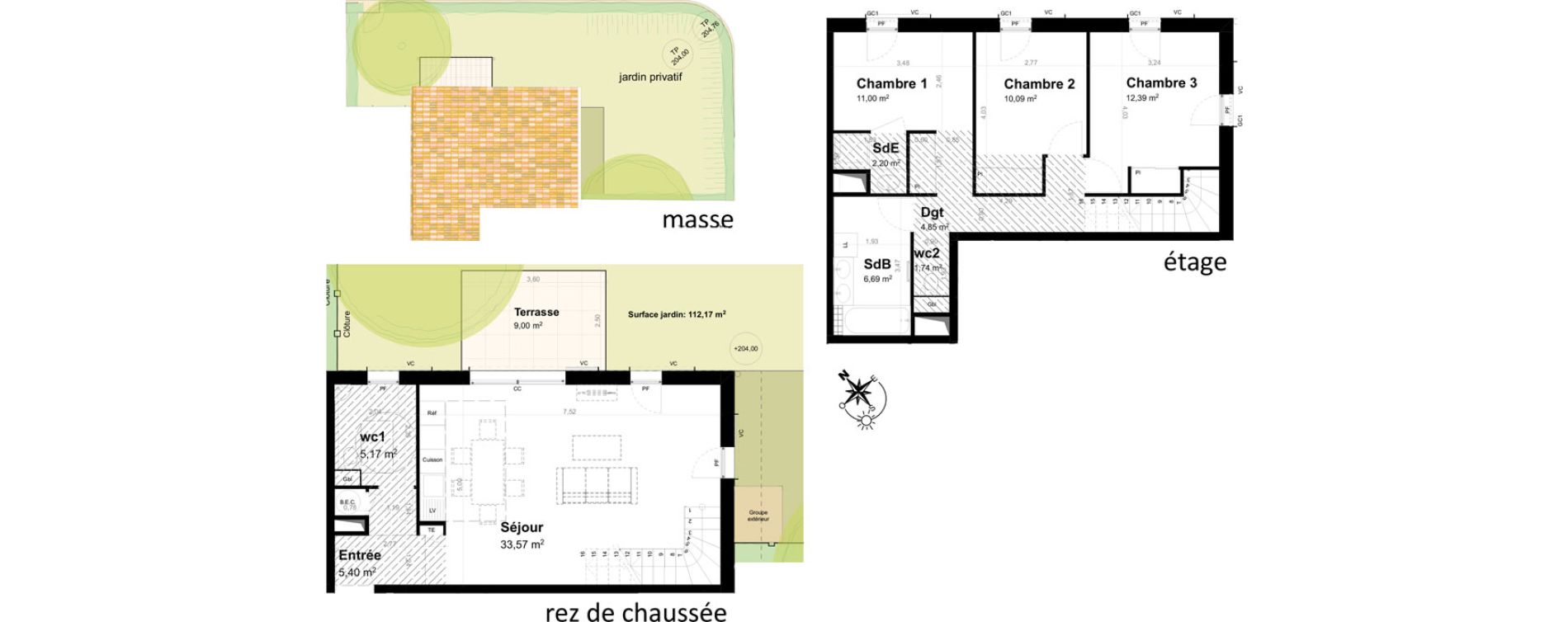 Maison T4 de 93,10 m2 &agrave; Aix-En-Provence Montaiguet