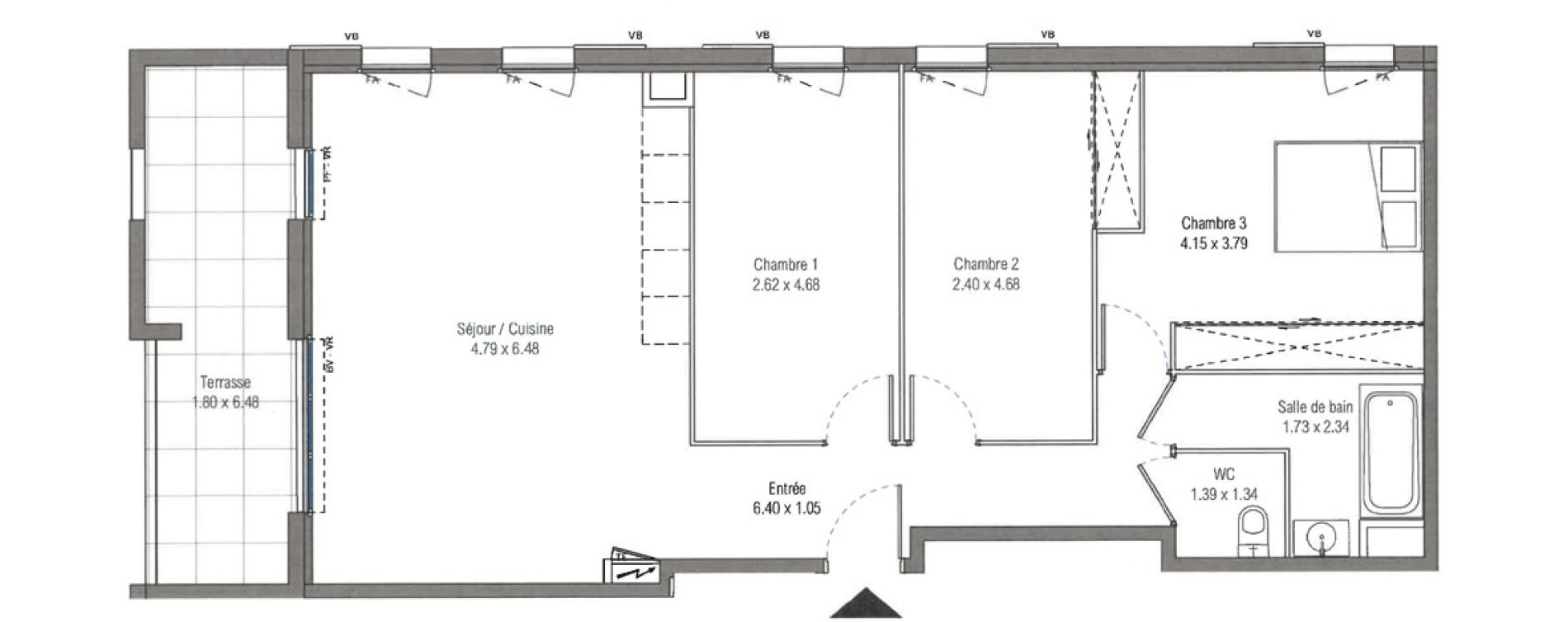 Appartement T4 de 84,95 m2 &agrave; Aix-En-Provence Jas de bouffan