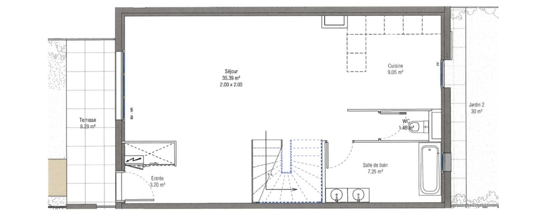 Duplex T5 de 111,23 m2 &agrave; Aix-En-Provence Jas de bouffan