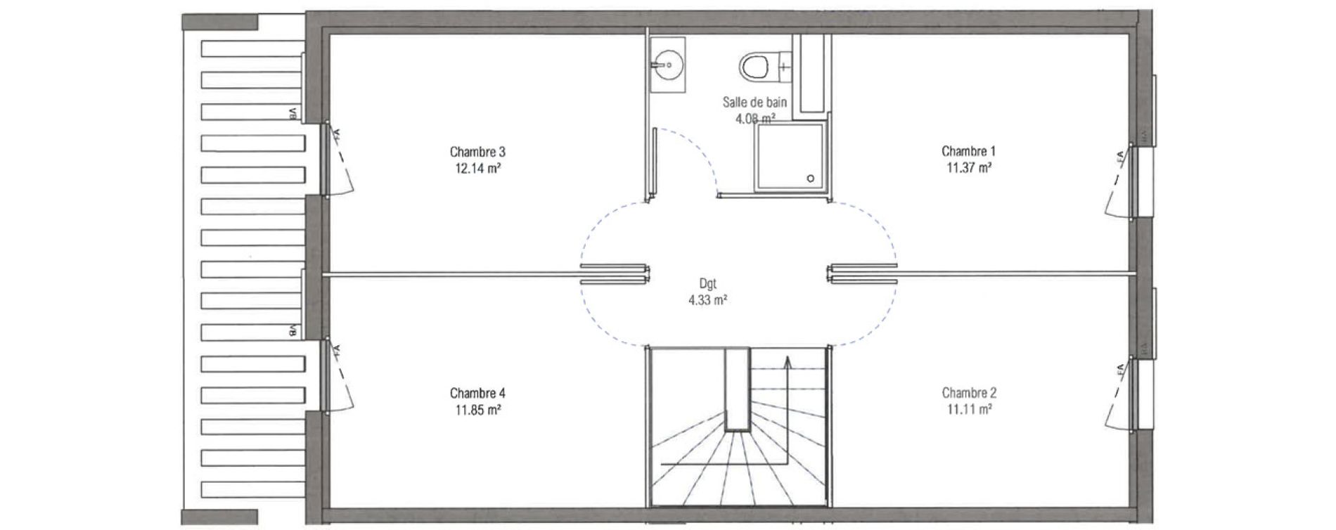 Duplex T5 de 111,23 m2 &agrave; Aix-En-Provence Jas de bouffan