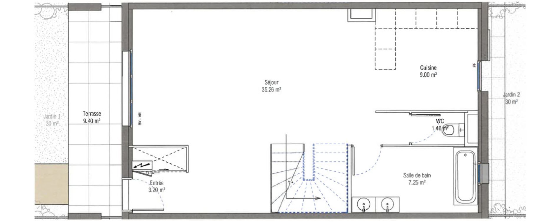 Duplex T5 de 110,86 m2 &agrave; Aix-En-Provence Jas de bouffan