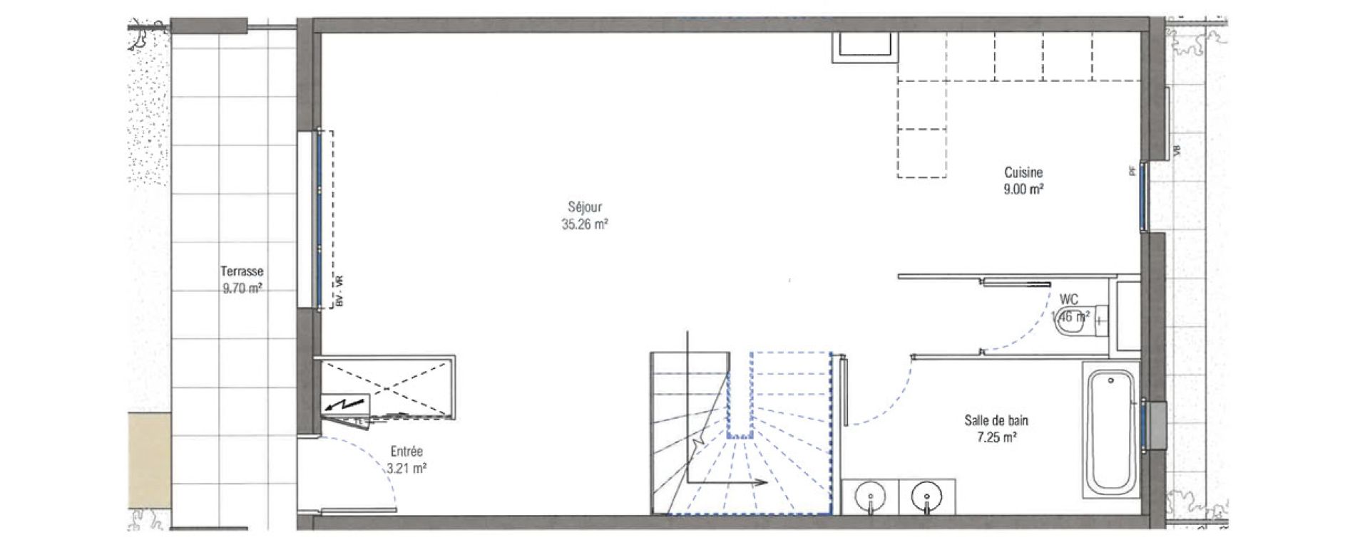 Duplex T5 de 110,86 m2 &agrave; Aix-En-Provence Jas de bouffan