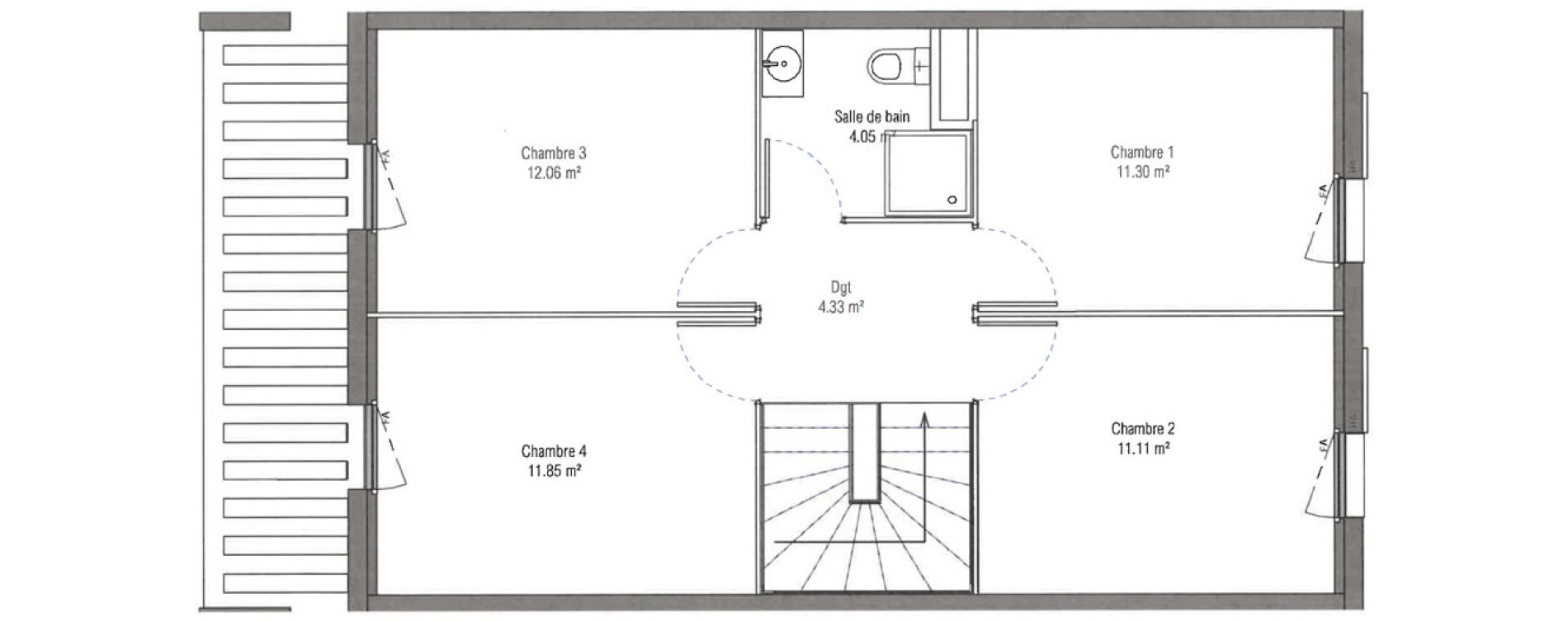 Duplex T5 de 110,86 m2 &agrave; Aix-En-Provence Jas de bouffan